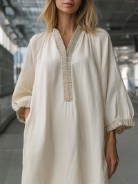 Long-Sleeve Relaxed Silhouette Maxi Dress