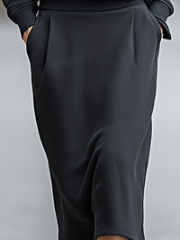 Modern Structured Half-Zip Pullover & Pencil Skirt Set