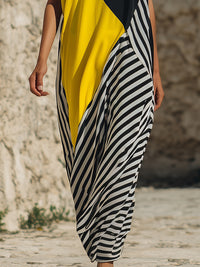 Modern Geometric Print Maxi Dress