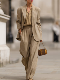 Old-fashioned Pinstripe Casual Slim-fit Trousers
