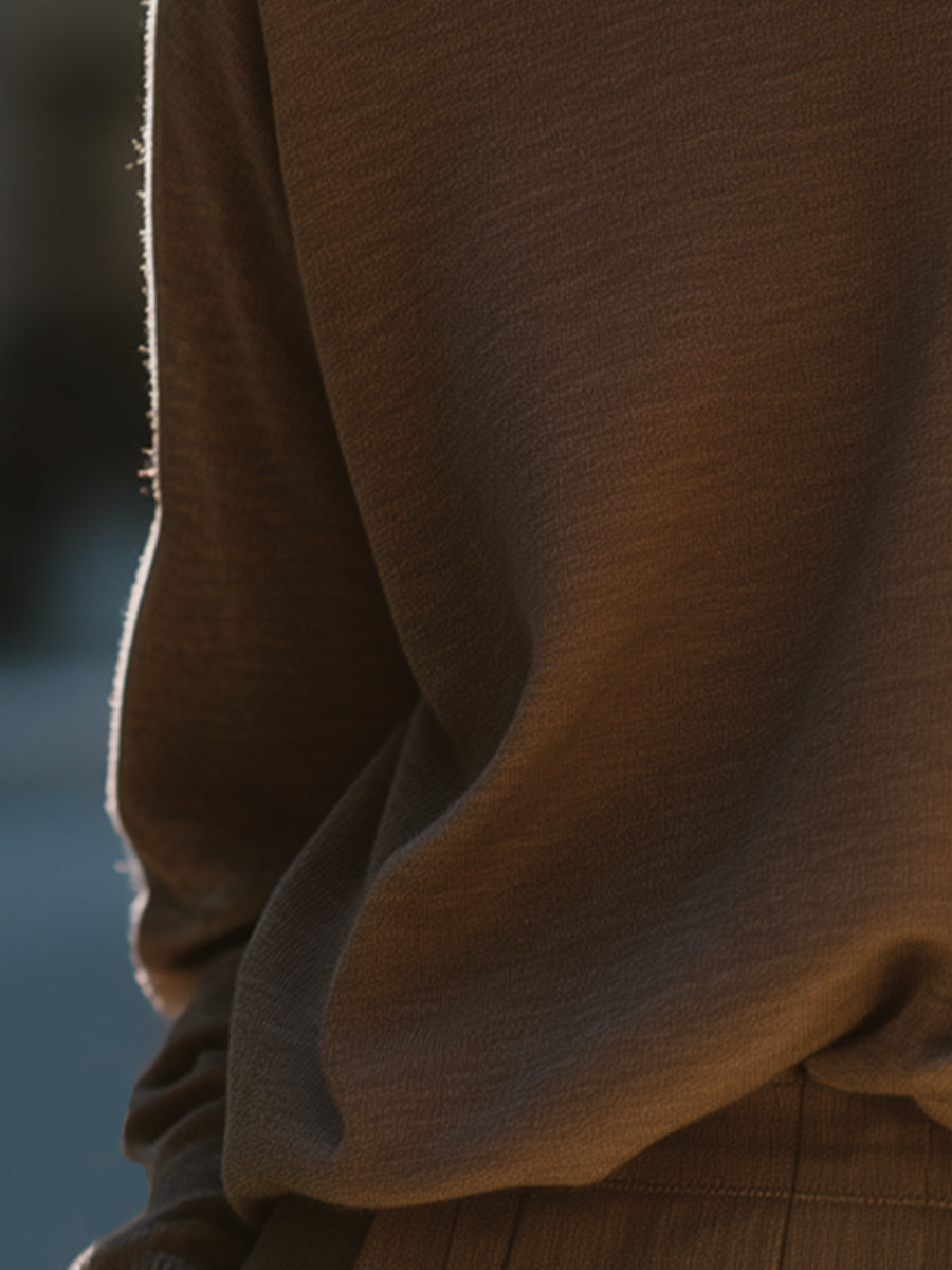 Mocha Relaxed Knit Pullover Top