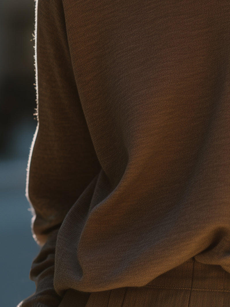 Mocha Relaxed Knit Pullover Top