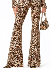 Leopard Print Tailored Blazer And Flared Pants Set
