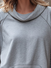 Soft Cowl-Neck Relaxed Casual Pullover