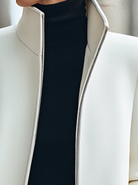 Structured High-Neck Wool-Blend Coat