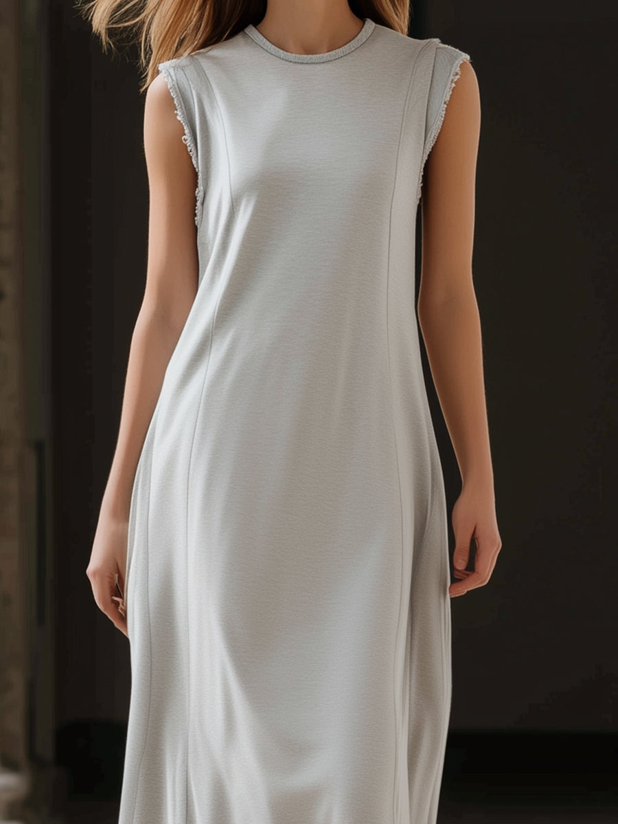 Minimalist Sleeveless A-Line Maxi Dress