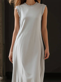 Minimalist Sleeveless A-Line Maxi Dress