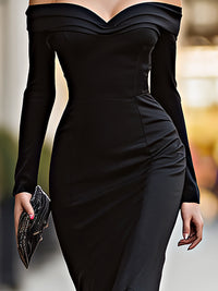 Sculpted Off-Shoulder Satin Mermaid Gown