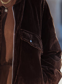 Chocolate Brown Corduroy Bomber Jacket
