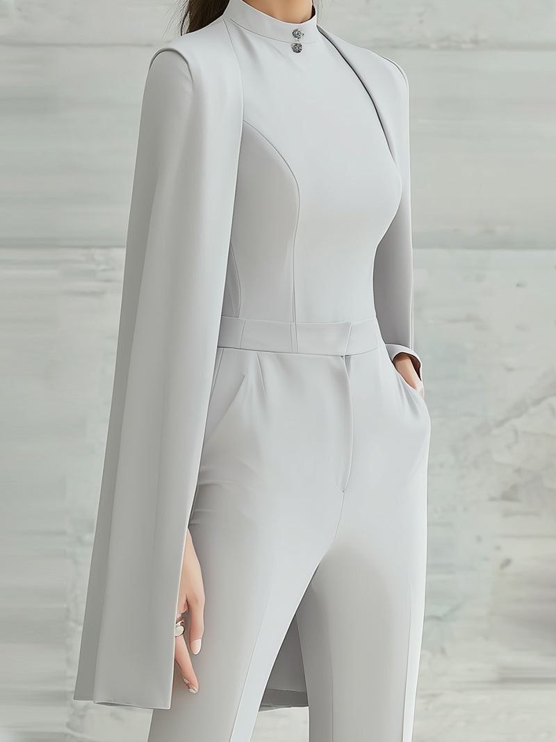 Elegant White Cape Set