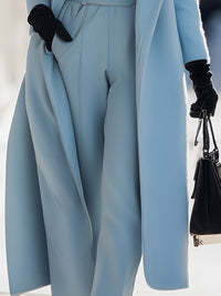 Pastel Blue Double-Breasted Coat