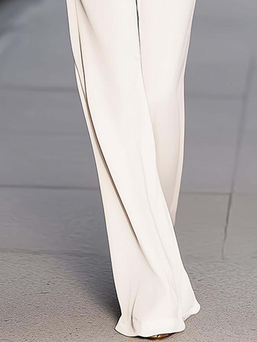 High-Waist Tailored Wide-Leg Trousers
