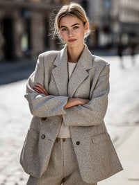 Textured Wool-Blend Blazer