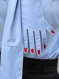 Light Blue Shirt With Hand-decorated Bow Tie