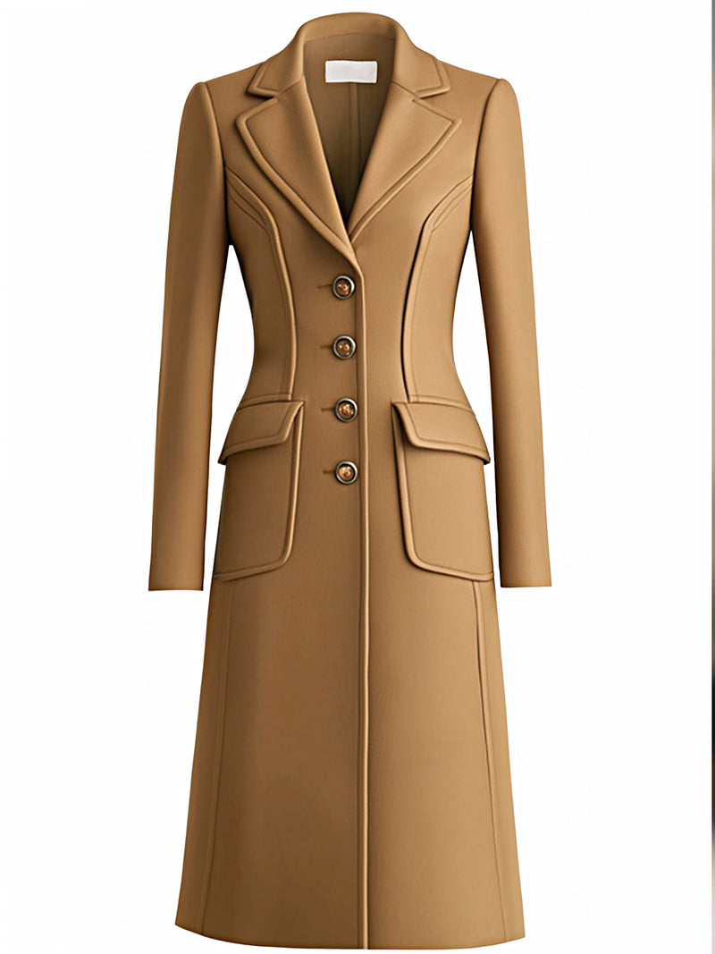 Mid-Length Structured Wool Coat