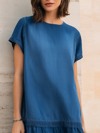 Short Sleeve Denim Mini Dress