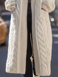 Cable-Knit Longline Cardigan