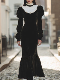 Velvet Victorian-Inspired Maxi Dress