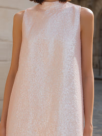 Blush Textured Sleeveless Shift Dress