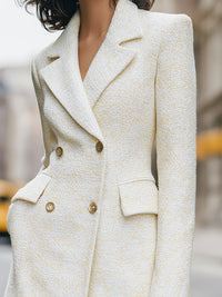 Tweed Double-Breasted Blazer Dress
