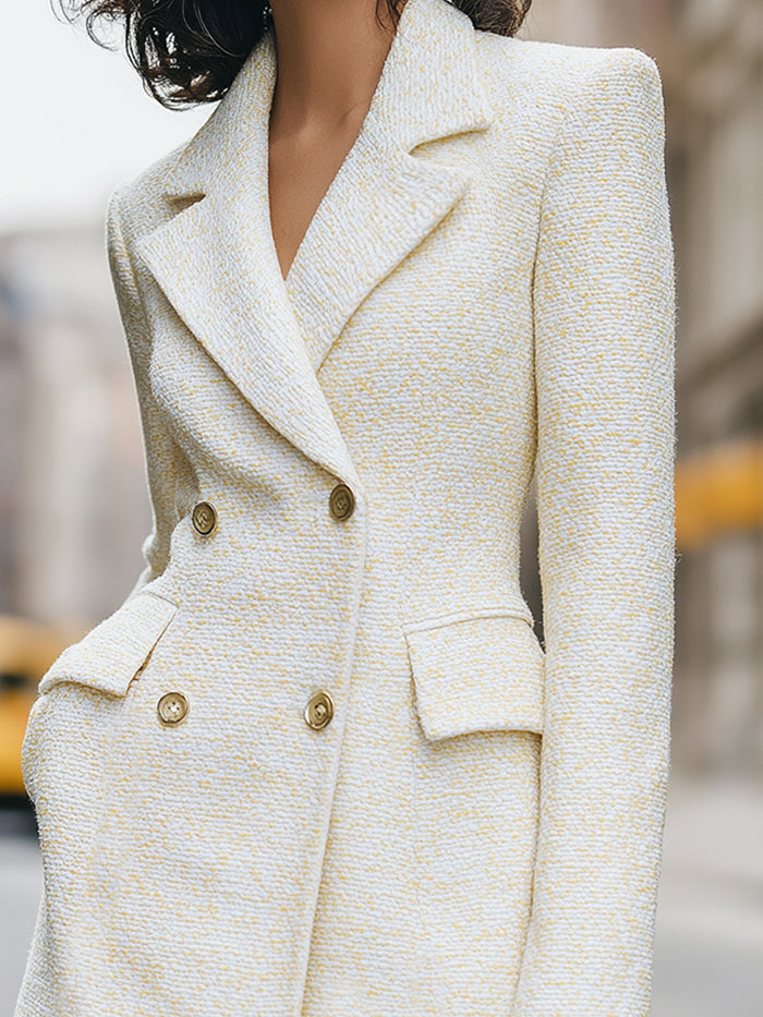 Tweed Double-Breasted Blazer Dress
