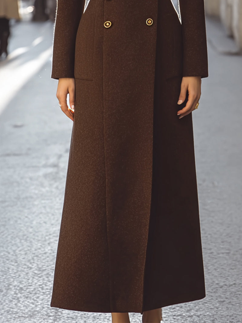 Vintage-inspired Chocolate Longline Coat