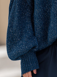 Textured Knit Cardigan With Wooden Buttons