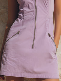 Sleeveless Zip-Front Utility Mini Dress