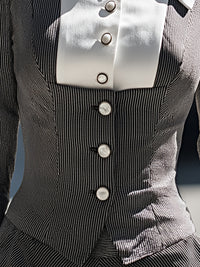Vintage Contrast Collar Pinstripe Slim Fit Shirt