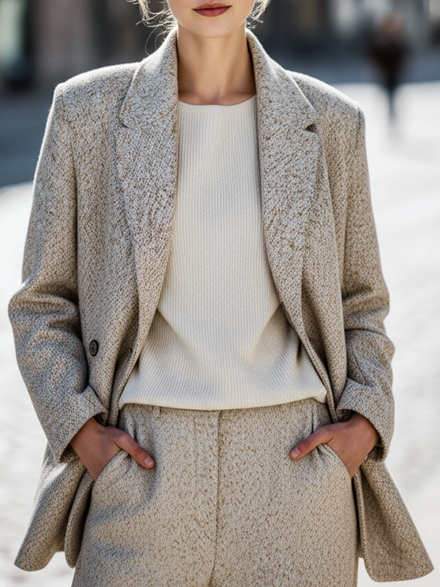 Textured Wool-Blend Blazer
