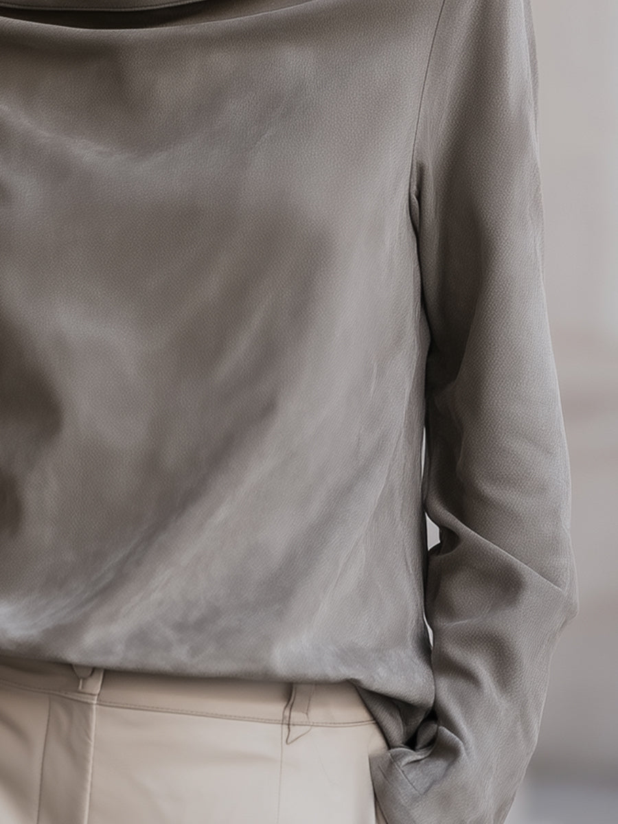 Soft Drape Boat Neck Blouse