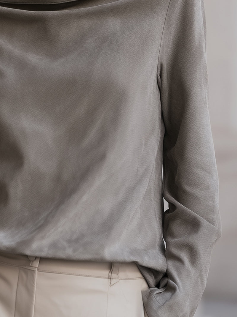 Soft Drape Boat Neck Blouse