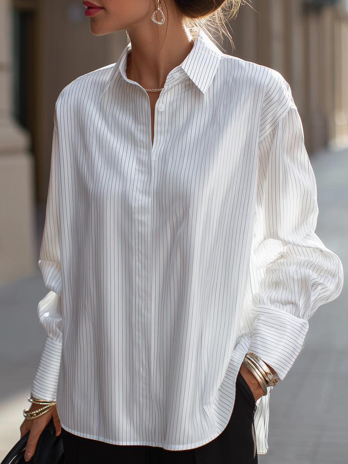 Classic Striped Button-Up Shirt