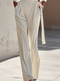 White Wrap Belted Jumpsuit