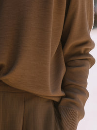 Mocha Relaxed Knit Pullover Top