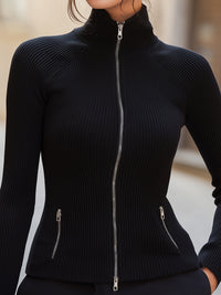 Asymmetric Pleated Panel Turtleneck Top