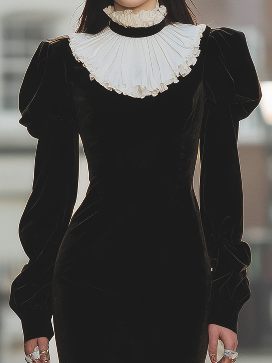 Velvet Victorian-Inspired Maxi Dress