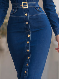 Belted Denim Shirt Dress