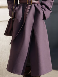 Premium Wool Wide Lapel Tie Coat