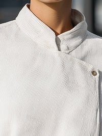 Casual Buttoned Collar Shirt In Cream White