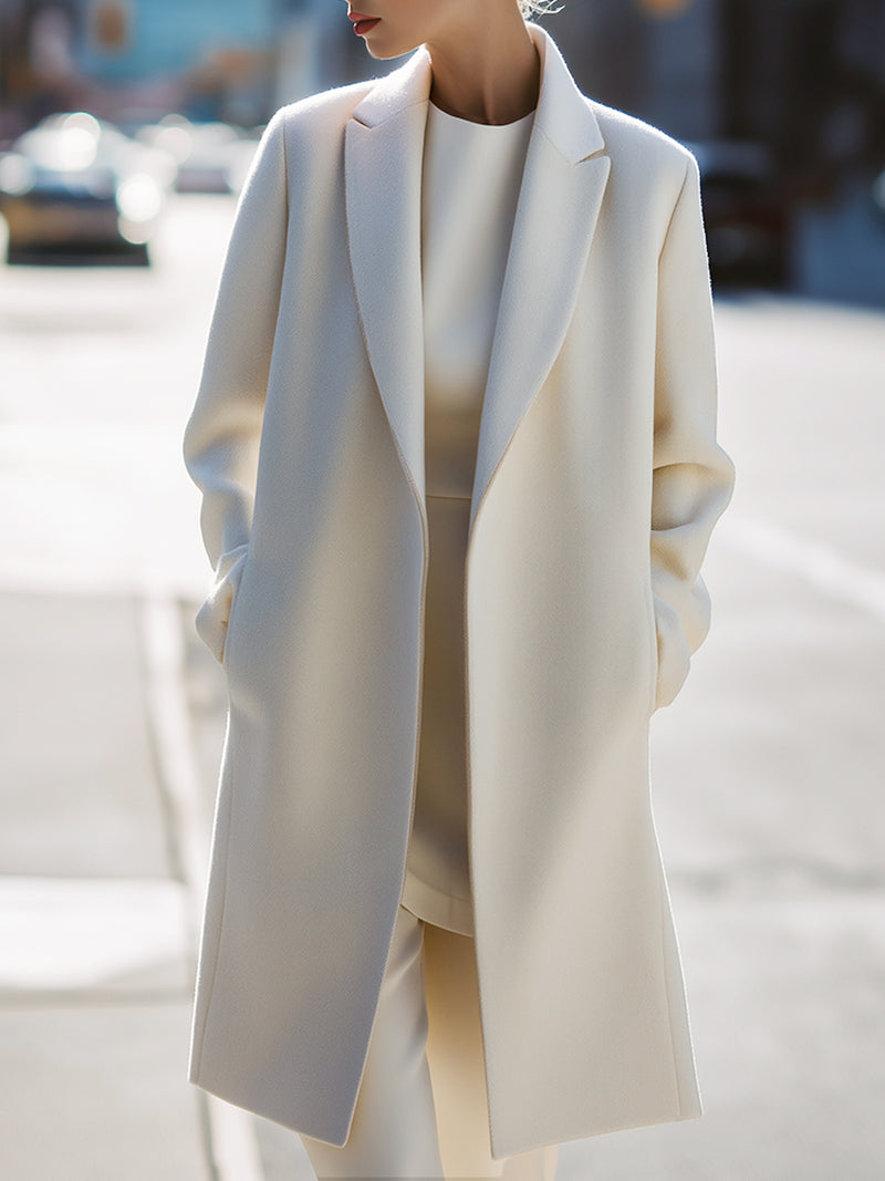 Minimalist Wool-Blend Longline Coat