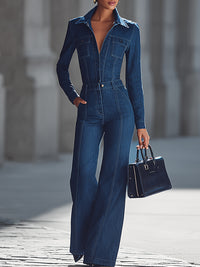 Denim Tailored Utility Jumpsuit