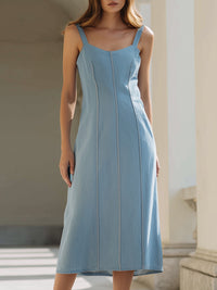 Strappy Seam-Detail Midi Dress