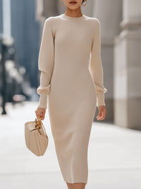 Ribbed Knit Midi Dress