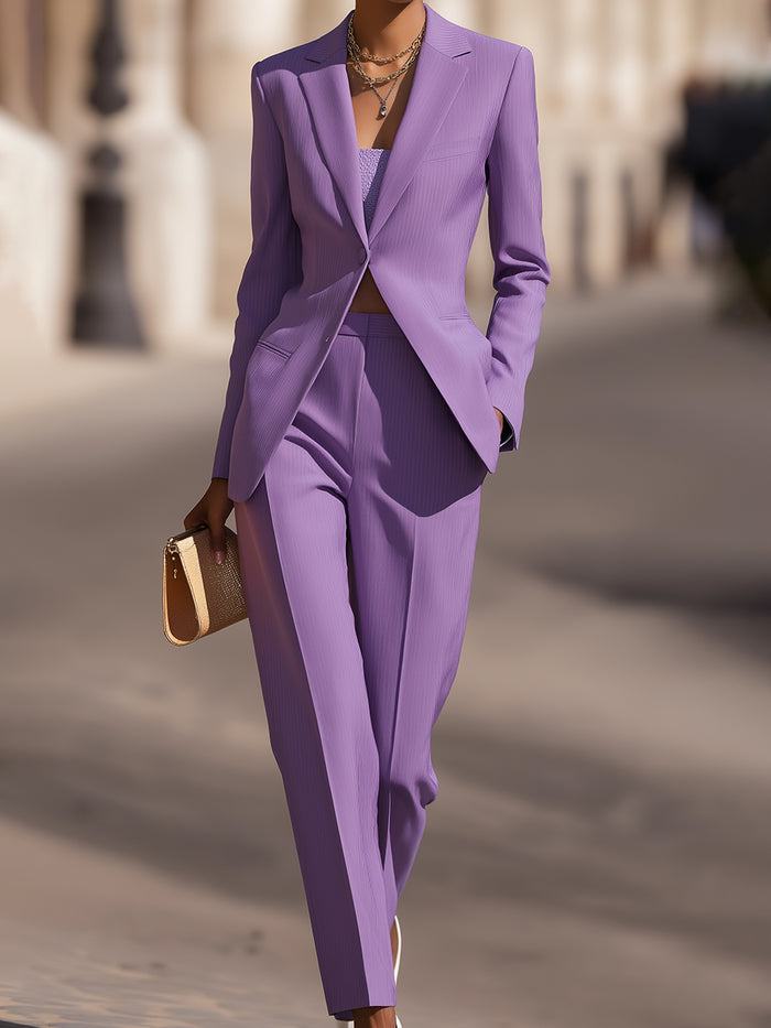 Single-Breasted Tailored Pantsuit Set