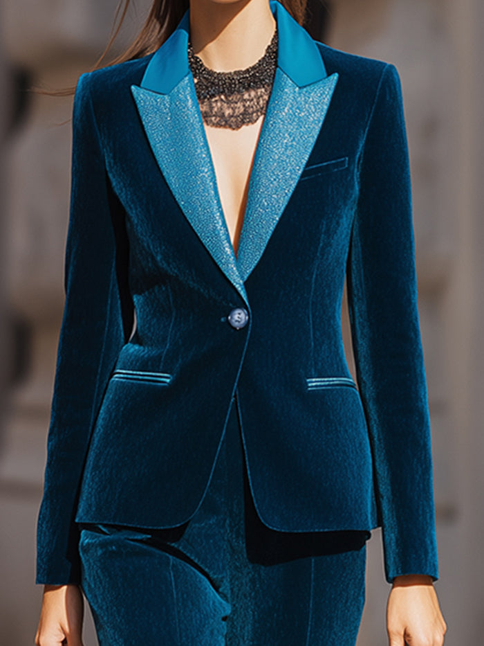 Velvet Suit With Contrast Lapels