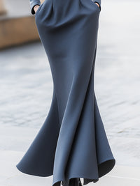 Sculptural High Neck Fishtail Dress
