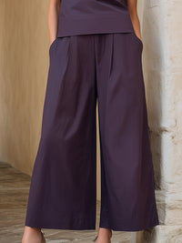 Sleeveless V-Neck Top And Wide-Leg Pants Set