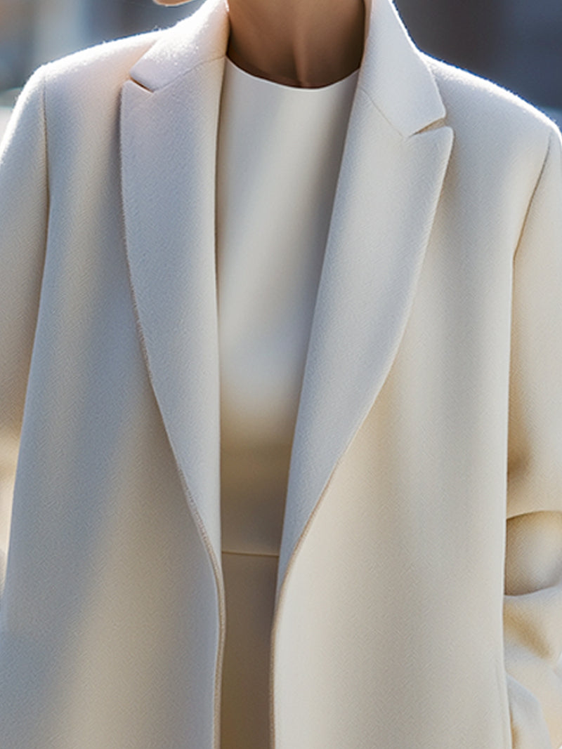 Minimalist Wool-Blend Longline Coat