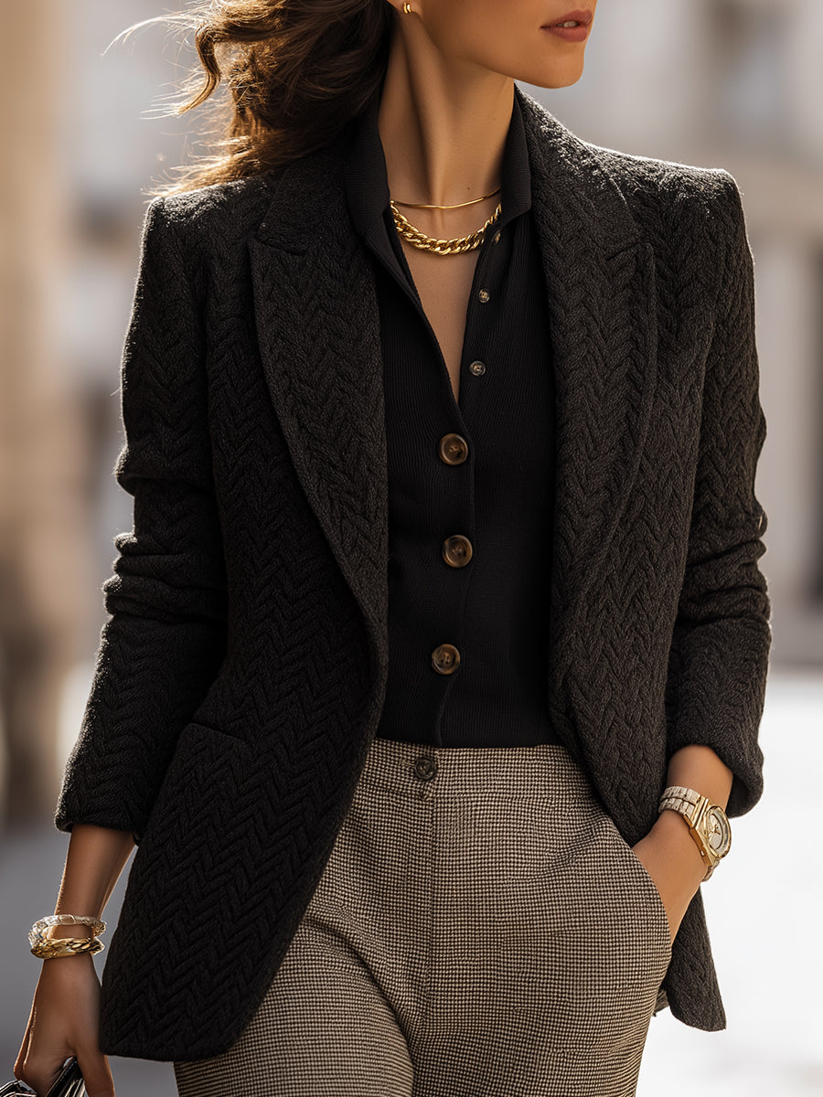Knitted Woven Blazer
